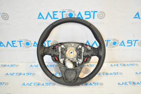 Naked steering wheel Ford Edge 15-18 leather black, without heating with lane control mechanism, worn, cracks