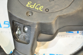 Naked steering wheel Ford Edge 15-18 leather black, without heating with lane control mechanism, worn, cracks