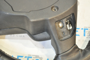 Naked steering wheel Ford Edge 15-18 leather black, without heating with lane control mechanism, worn, cracks