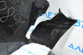 The rear bumper is bare, Mazda 6 14-17 USA, black, torn on the right and left, missing a fragment on the right.