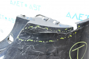 The rear bumper is bare, Mazda 6 14-17 USA, black, torn on the right and left, missing a fragment on the right.
