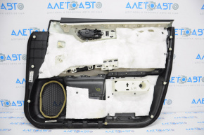 Door trim card front left Nissan Pathfinder 13-16 black with black insert cloth, armrest cloth, molding black gloss, scratches
