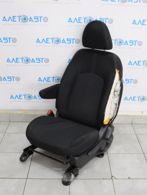 Driver's seat Nissan Versa Note 13-16 without airbag, fur, cloth black, shot