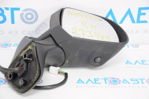 Side mirror right complete Nissan Versa Note 13-17 9 pins, camera, heated, silver