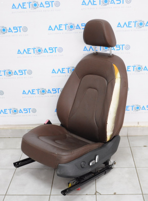 Driver's seat Audi A4 B8 13-16 without airbag, electric, heated, leather brown, shot