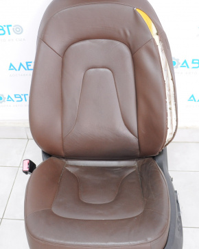 Driver's seat Audi A4 B8 13-16 without airbag, electric, heated, leather brown, shot