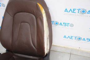 Driver's seat Audi A4 B8 13-16 without airbag, electric, heated, leather brown, shot