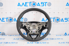 A bare steering wheel for a Hyundai Santa FE Sport 2013-2016 pre-restyling model, rubber, black, without buttons or overlays.