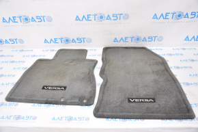 Set of floor mats for Nissan Versa Note 13-19 gray cloth