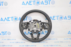 Naked steering wheel Jeep Renegade 15-17 leather black, without cushion and buttons, with overlay, wiped