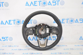Naked steering wheel Jeep Renegade 15-17 leather black, without cushion and buttons, with overlay, wiped