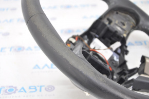 Naked steering wheel Jeep Renegade 15-17 leather black, without cushion and buttons, with overlay, wiped