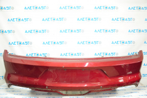 Rear bumper bare Ford Mustang mk6 15-17 for parking sensors, red, broken fastening