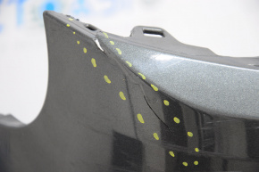 Bare rear bumper Cadillac CTS 14-16 for parking sensors, without BSM, gray, tears, broken fasteners