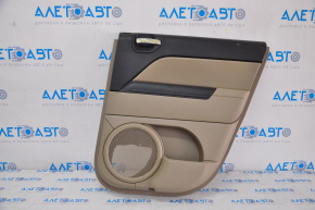 Door trim card rear right Jeep Compass 11-16 beige with beige insert plastic, armrest plastic, broken fastener