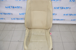 Passenger seat Toyota Highlander 14-16 with airbag, combination leather beige, mechanical, for dry cleaning