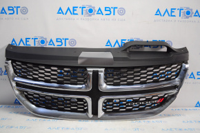 Radiator grill grill Dodge Journey 11-20 chrome with emblem, chrome swelled, cracks