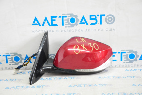 Left side mirror complete Infiniti QX30 17-19 17-19 pins, auto-dim, swivel, red