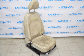 Driver's seat VW Passat b7 12-15 USA without airbag, electric, beige leather, dry-cleanable, tears, without control