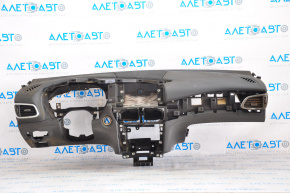 Dashboard front panel without AIRBAG Infiniti QX30 17-19 black, without overlays, after fire