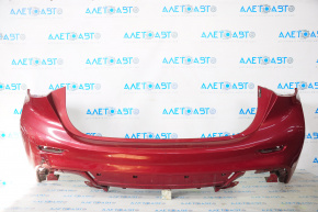 Bare rear bumper Infiniti QX30 17-19 base without parking sensors, red, dent, crack