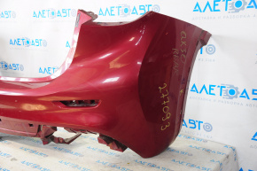 Bare rear bumper Infiniti QX30 17-19 base without parking sensors, red, dent, crack