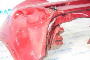 Bare rear bumper Infiniti QX30 17-19 base without parking sensors, red, dent, crack