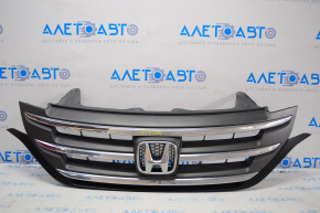 Radiator grill assembly Honda CRV 12 prerest, swollen chrome, with emblem