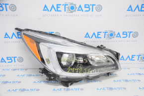 Headlight front right Subaru Legacy 15-17 bare prerest halogen, black reflector, broken crepe, water damage