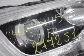 Headlight front right Subaru Legacy 15-17 bare prerest halogen, black reflector, broken crepe, water damage