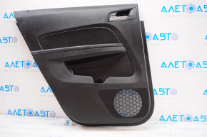 Door trim card rear left Chevrolet Equinox 10-17 black with black insert leather, armrest rubber, scratches