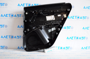 Door trim card rear left Audi Q5 8R 09-12 black rubber, rubber armrest, molding under wood gloss, scratches