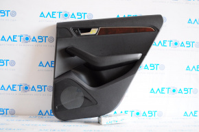 Door trim card rear right Audi Q5 8R 09-12 black rubber, rubber armrest, molding under wood gloss, scratches, bumps
