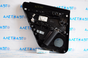 Door trim card rear right Audi Q5 8R 09-12 black rubber, rubber armrest, molding under wood gloss, scratches, bumps