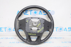 Naked steering wheel Hyundai Santa FE Sport 13-16 pre-rest, leather, black, without buttons and pads, defect of the fastener, scratches