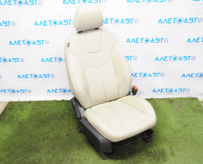 Passenger seat Ford Focus mk3 15-18 rest, with airbag, mechanic, beige leather, scratch on leather