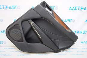 Door trim card rear right Lincoln MKC 15-19 leather black with wood insert