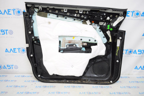 Door trim card front right Lincoln MKC 15-19 leather black with wood insert, scratches