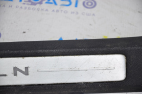 Door sill trim front right Lincoln MKC 15-19 black with backlight, broken fastener, rubbed, chrome peeled off