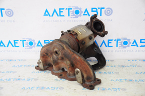Exhaust manifold with catalytic converter for Kia Optima 11-15 hybrid, rusty