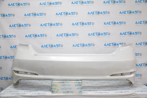 Rear bumper bare Hyundai Sonata 15-17 white W8 broken crepe, cracks, scratches