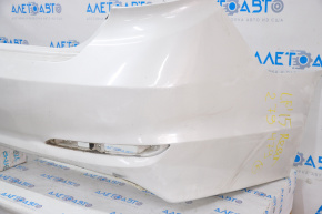 Rear bumper bare Hyundai Sonata 15-17 white W8 broken crepe, cracks, scratches