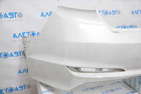 Rear bumper bare Hyundai Sonata 15-17 white W8 broken crepe, cracks, scratches