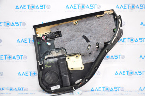 Door trim, rear left, Lexus RX350 RX450h 10-15, black with black insert, leather, armrest, grey leather, type 2, tears, scratches