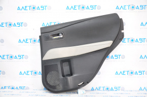 Door trim card rear right Lexus RX350 RX450h 10-15 black with black insert leather, armrest gray leather type 2, tears, bumps, scratches, without reflector