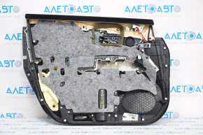 Door trim card front right Lexus RX350 RX450h 10-15 black with black insert leather, armrest gray leather type 2, tears, bumps