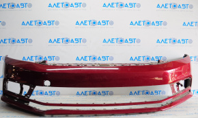 Bare front bumper VW Jetta 15-18 USA LA3Q red, broken fastener, crack, dent
