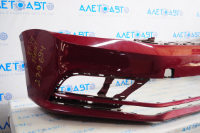 Bare front bumper VW Jetta 15-18 USA LA3Q red, broken fastener, crack, dent