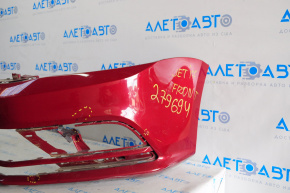 Bare front bumper VW Jetta 15-18 USA LA3Q red, broken fastener, crack, dent
