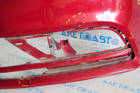 Bare front bumper VW Jetta 15-18 USA LA3Q red, broken fastener, crack, dent